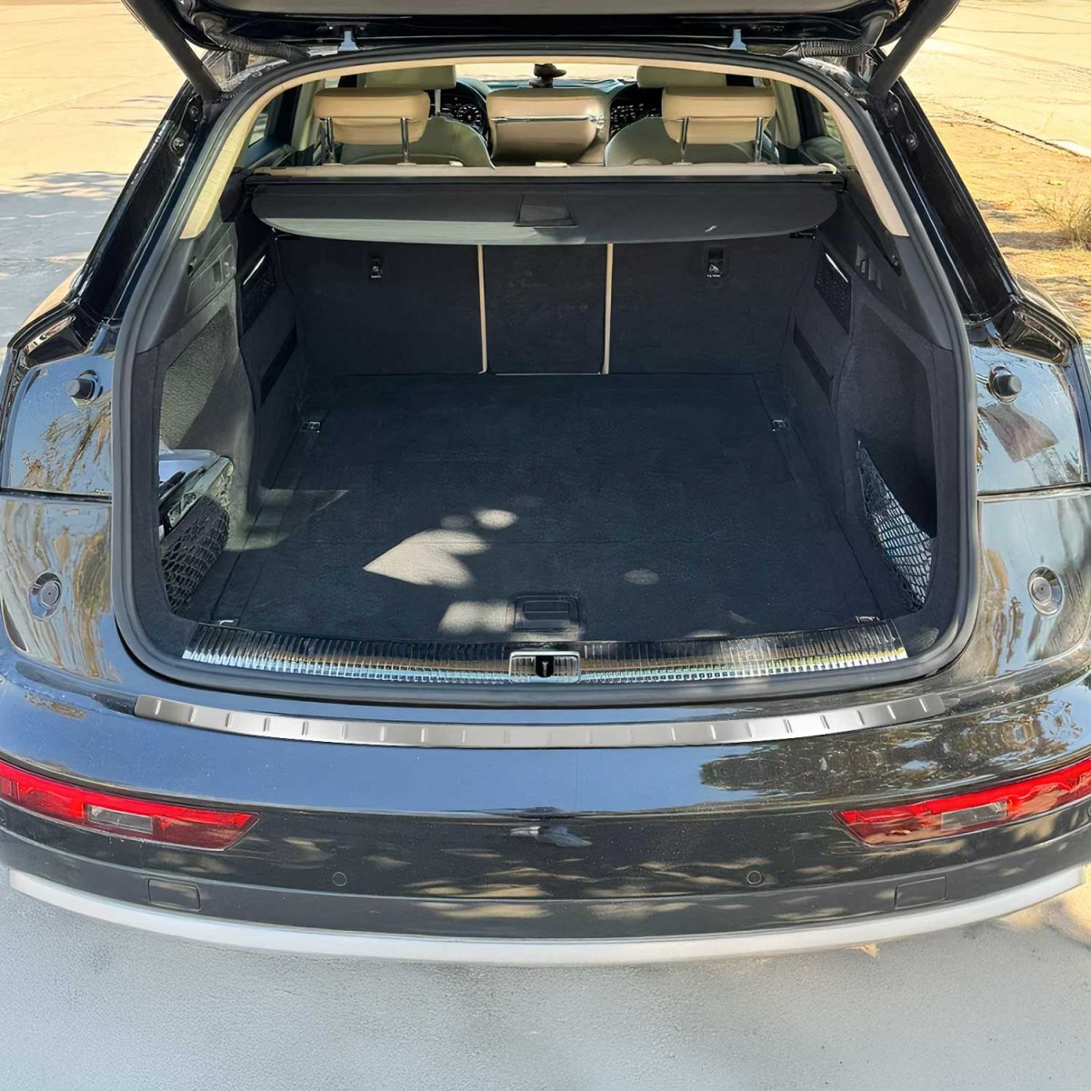 Audi Q5 Rear Bumper Sill Cover - Omac - S.Steel Brushed - Silver - '17-'24 Audi Q5 Rear Bumper Sill Cover - Omac - S.Steel Brushed - Silver - '17-'24